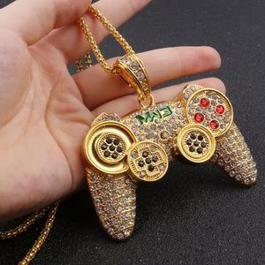 NEW*remote control gaming bling Gold icy necklace